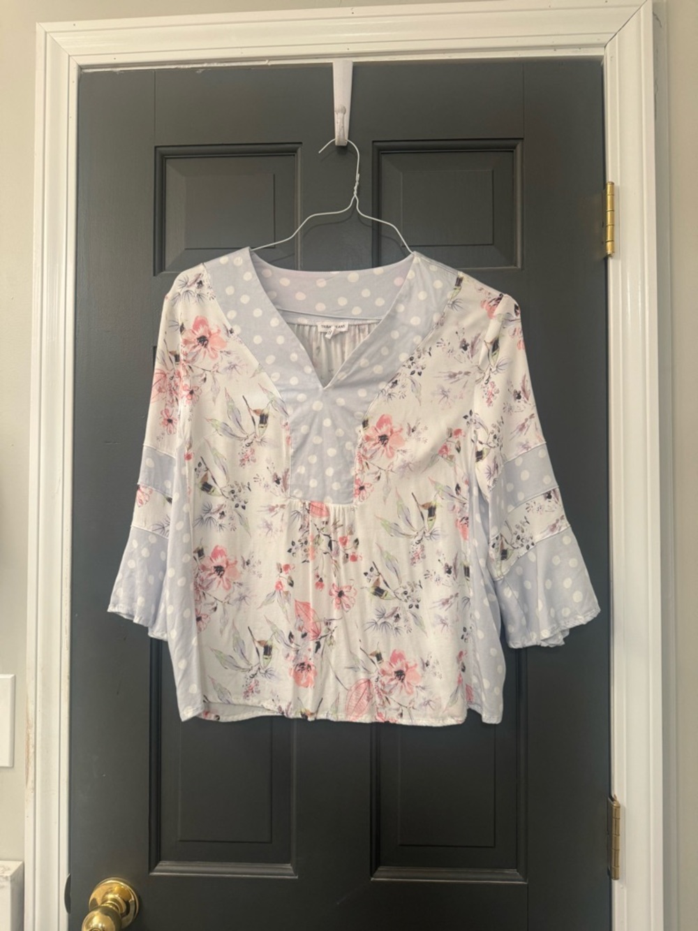 floral polka dot pattern shirt